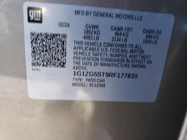 1G1ZG5ST9RF177835 - 2024 CHEVROLET MALIBU RS TAN photo 13