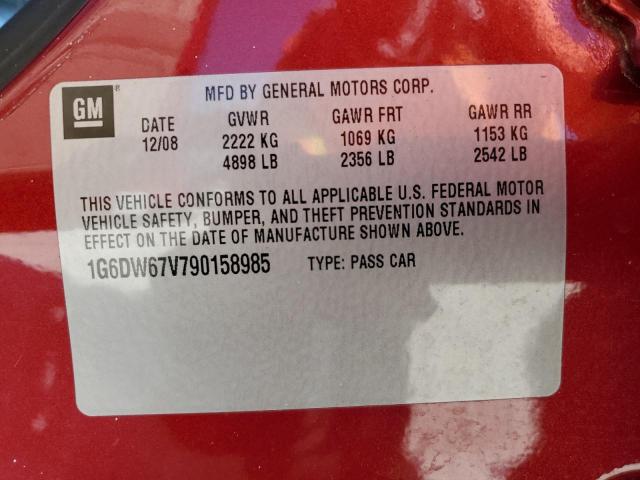 1G6DW67V790158985 - 2009 CADILLAC STS RED photo 12