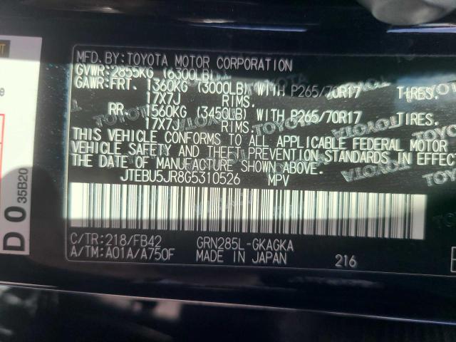 JTEBU5JR8G5310526 - 2016 TOYOTA 4RUNNER SR5/SR5 PREMIUM 黑色 照片 10