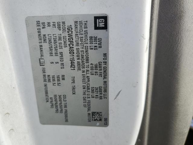 1GCWGFCA8D1194421 - 2013 CHEVROLET EXPRESS G2 WHITE photo 13