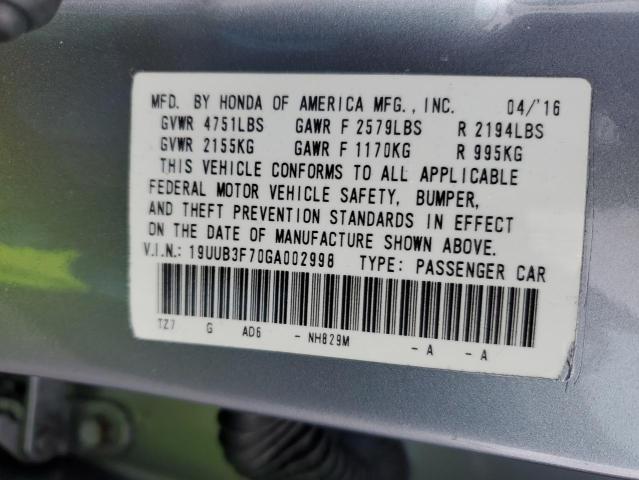 19UUB3F70GA002998 - 2016 ACURA TLX ADVANCE 银色 照片 13