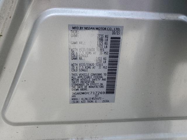 5N1AR2MM3FC717269 - 2015 NISSAN PATHFINDER S 银色 照片 14