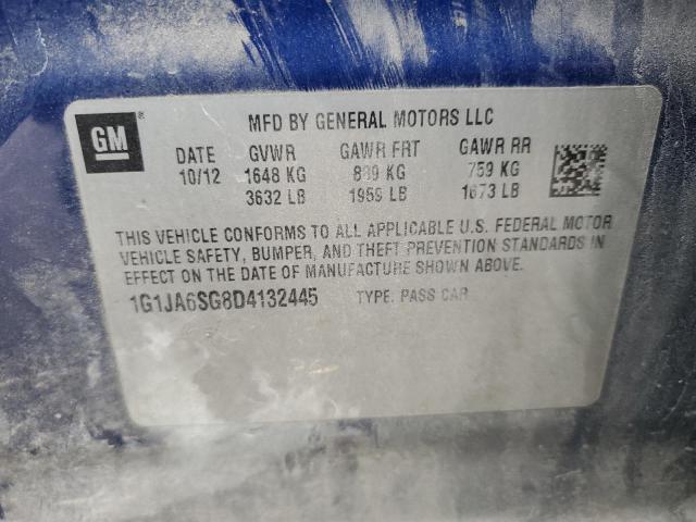 1G1JA6SG8D4132445 - 2013 CHEVROLET SONIC LS BLUE photo 12