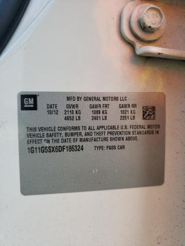 1G11G5SX6DF186324 - 2013 CHEVROLET MALIBU 3LT ბეჟი ფოტო 12