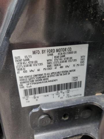 1FT7W2A6XGEA02301 - 2016 FORD F250 SUPER DUTY GRAY photo 12