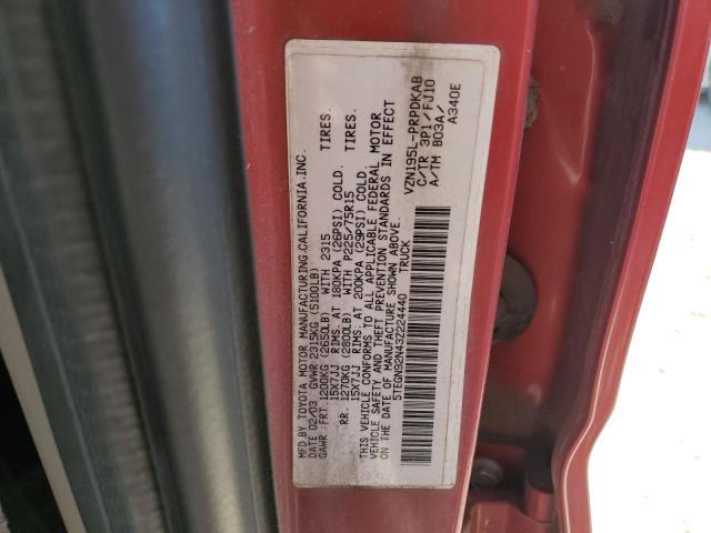 5TEGN92N43Z224440 - 2003 TOYOTA TACOMA DOUBLE CAB PRERUNNER RED photo 12