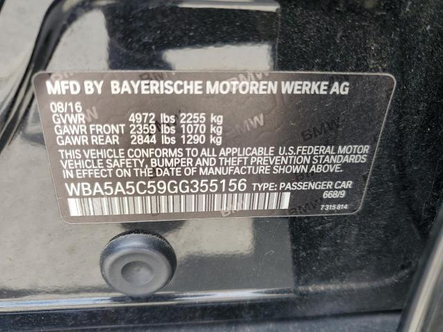 WBA5A5C59GG355156 - 2016 BMW 528 I BLACK photo 12