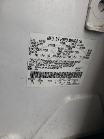 2FMDK4KC6ABB46151 - 2010 FORD EDGE LIMITED WHITE photo 13