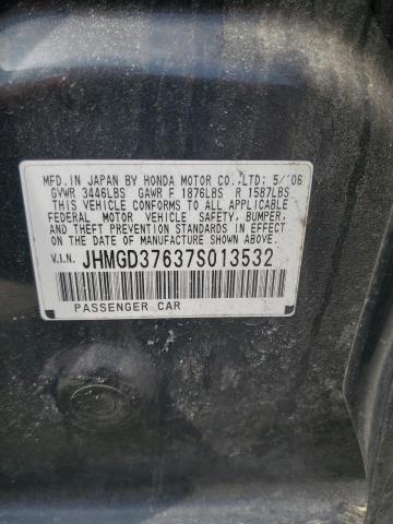 JHMGD37637S013532 - 2007 HONDA FIT S 黑色 照片 12