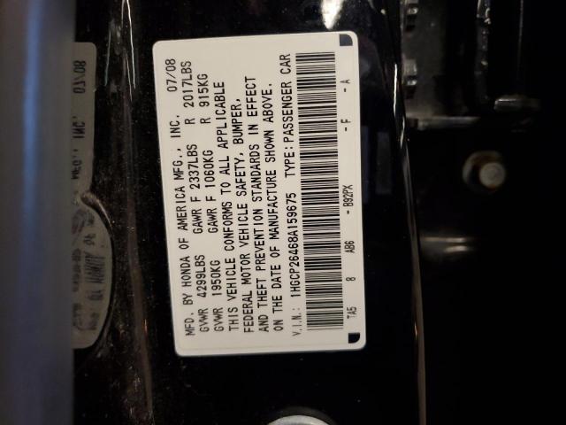 1HGCP26468A159675 - 2008 HONDA ACCORD LXP BLACK photo 12