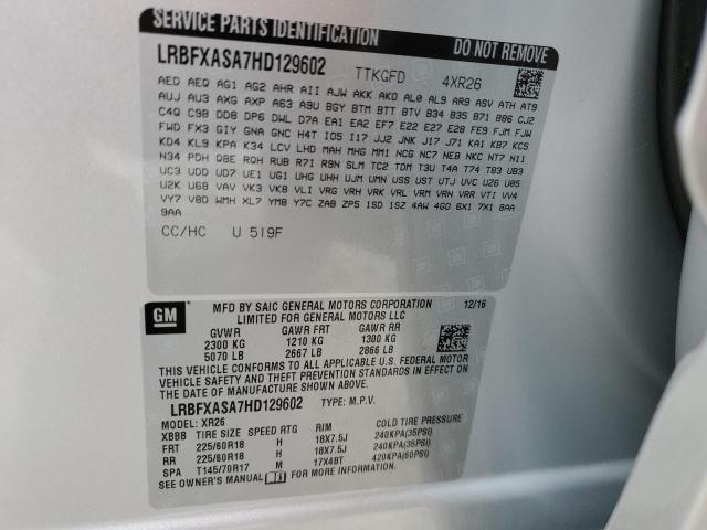 LRBFXASA7HD129602 - 2017 BUICK ENVISION PREFERRED SILVER photo 14