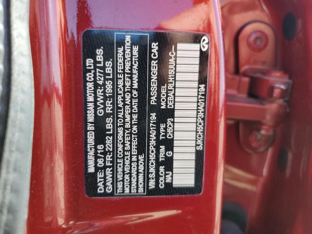 SJKCH5CP3HA017194 - 2017 INFINITI QX30 BASE 栗色 照片 13