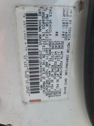 JT6GF10U4Y0070724 - 2000 LEXUS RX 300 WHITE photo 13