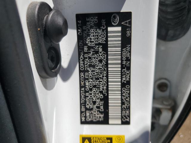 JTHKD5BH6E2195027 - 2014 LEXUS CT 200 WHITE photo 12