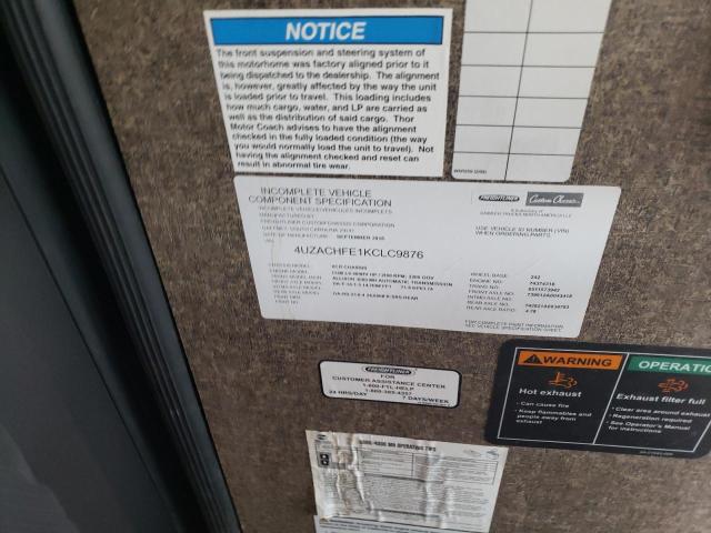 4UZACHFE1KCLC9876 - 2019 FREIGHTLINER CHASSIS XC ნაცრისფერი ფოტო 10