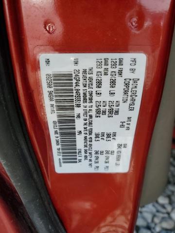 2D4GP44L04R555180 - 2004 DODGE GRAND CARA SXT RED photo 13