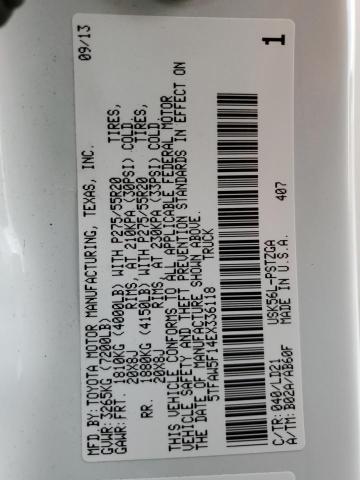 5TFAW5F14EX336118 - 2014 TOYOTA TUNDRA CREWMAX PLATINUM 白色 照片 12