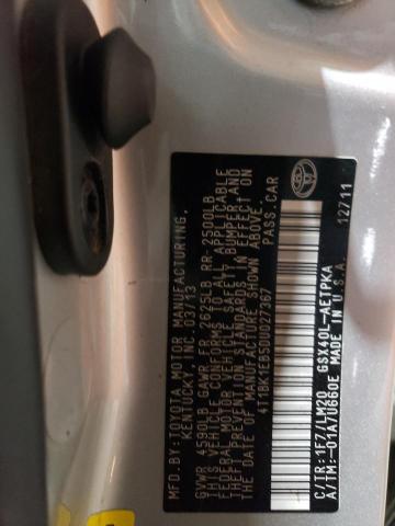 4T1BK1EB5DU027367 - 2013 TOYOTA AVALON BASE 银色 照片 13