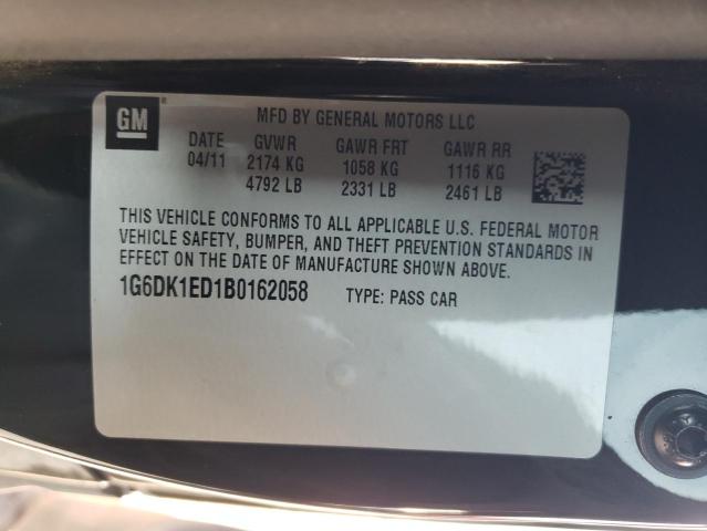 1G6DK1ED1B0162058 - 2011 CADILLAC CTS PERFORMANCE COLLECTION Siyah fotoğraf 13