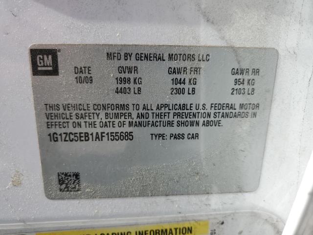 1G1ZC5EB1AF155685 - 2010 CHEVROLET MALIBU 1LT 白色 照片 12