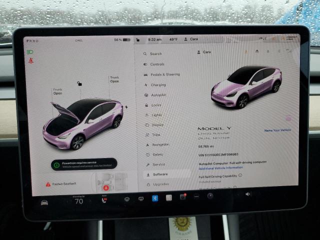 5YJYGDEE3MF096983 - 2021 TESLA MODEL Y WHITE photo 9