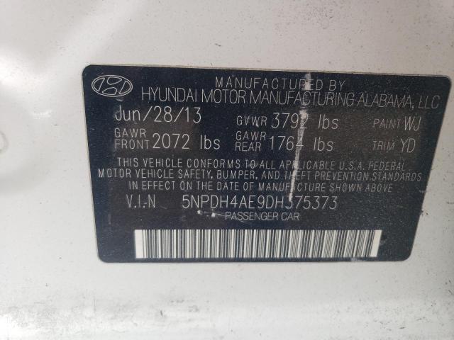 5NPDH4AE9DH375373 - 2013 HYUNDAI ELANTRA GLS TWO TONE photo 12