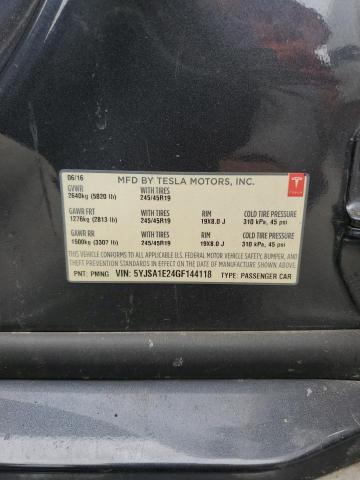 5YJSA1E24GF144118 - 2016 TESLA MODEL S გრაფიტი ფოტო 12