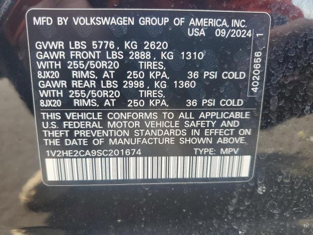 1V2HE2CA9SC201674 - 2025 VOLKSWAGEN ATLAS CROS SE Чорний фото 14