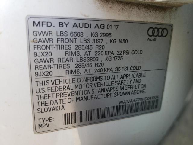 WA1VAAF70HD041904 - 2017 AUDI Q7 PRESTIGE 白色 照片 13