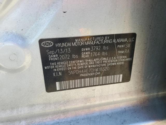 5NPDH4AE7DH418320 - 2013 HYUNDAI ELANTRA GLS SILVER photo 13