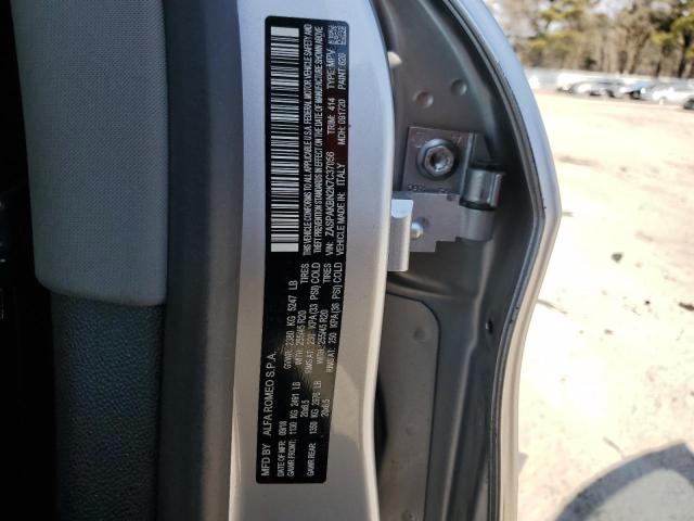ZASPAKBN2K7C37056 - 2019 ALFA ROMEO STELVIO TI SILVER photo 13