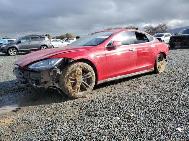 5YJSA1E23FF115854 - 2015 TESLA MODEL S RED photo 1
