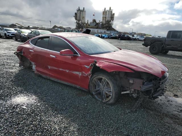 5YJSA1E23FF115854 - 2015 TESLA MODEL S RED photo 4