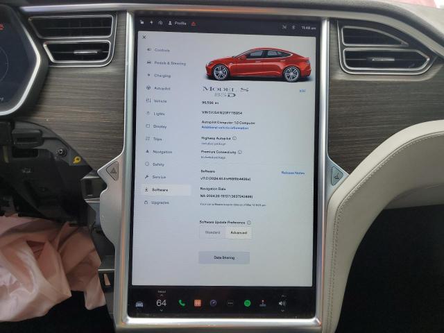 5YJSA1E23FF115854 - 2015 TESLA MODEL S RED photo 9