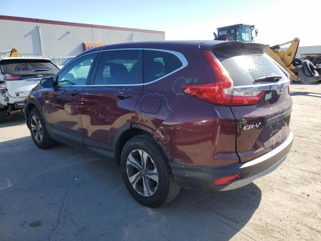 2HKRW6H37JH221347 - 2018 HONDA CR-V LX BURGUNDY photo 2