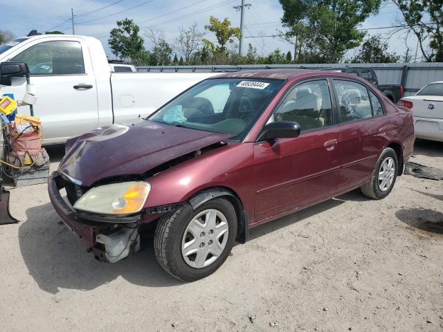 1HGES16563L028270 - 2003 HONDA CIVIC LX RED photo 1