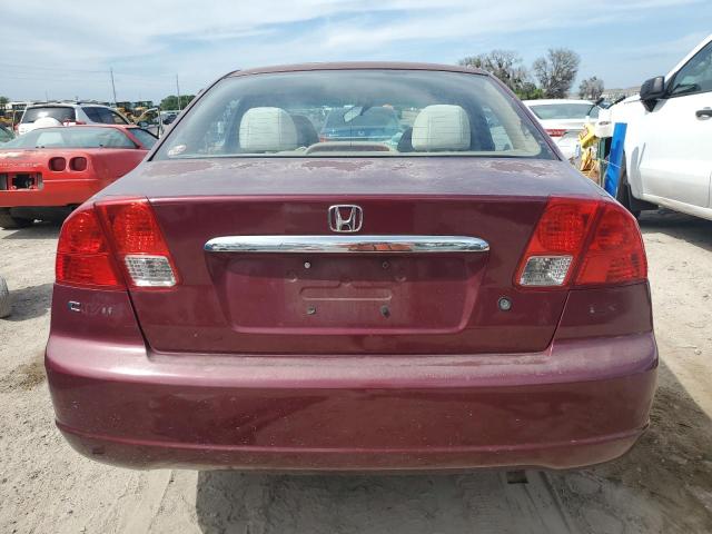 1HGES16563L028270 - 2003 HONDA CIVIC LX RED photo 6