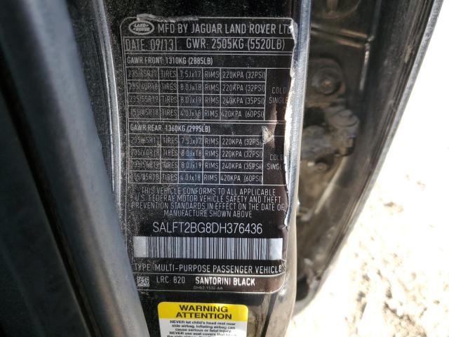 SALFT2BG8DH376436 - 2013 LAND ROVER LR2 HSE TECHNOLOGY BLACK photo 13