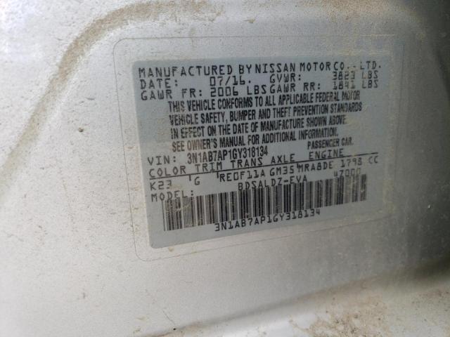 3N1AB7AP1GY318134 - 2016 NISSAN SENTRA S SILVER photo 13