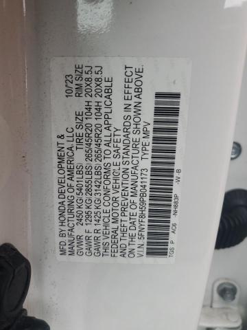5FNYF8H59PB041173 - 2023 HONDA PASSPORT EXL Beyaz fotoğraf 14