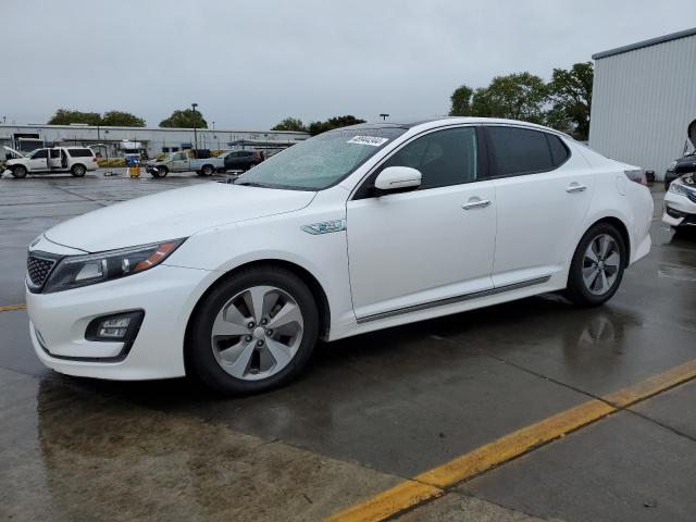 KNAGN4AD4E5070763 - 2014 KIA OPTIMA HYBRID WHITE photo 1