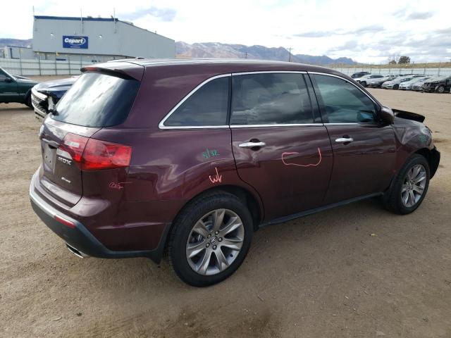 2HNYD2H65DH516149 - 2013 ACURA MDX ADVANCE MAROON photo 3