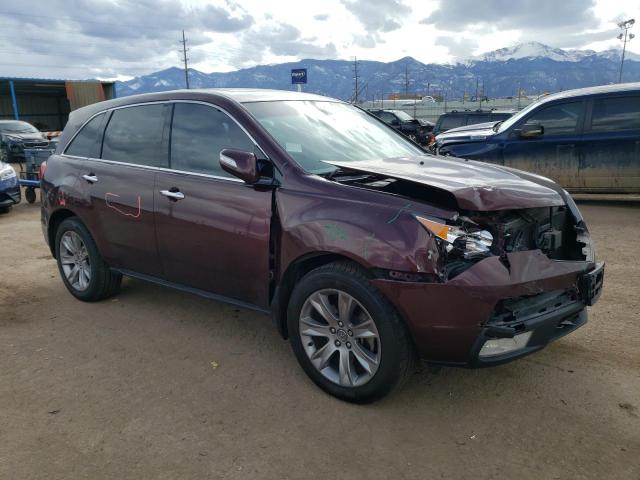 2HNYD2H65DH516149 - 2013 ACURA MDX ADVANCE MAROON photo 4