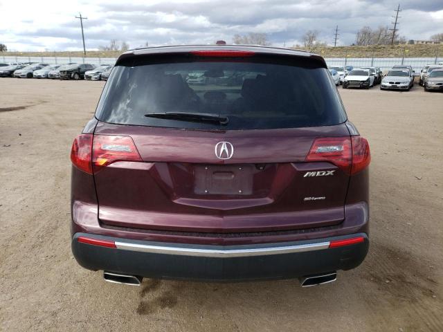 2HNYD2H65DH516149 - 2013 ACURA MDX ADVANCE MAROON photo 6