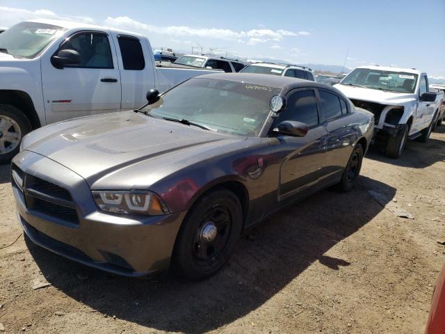 2C3CDXAT6EH283613 - 2014 DODGE CHARGER POLICE GRAY photo 1