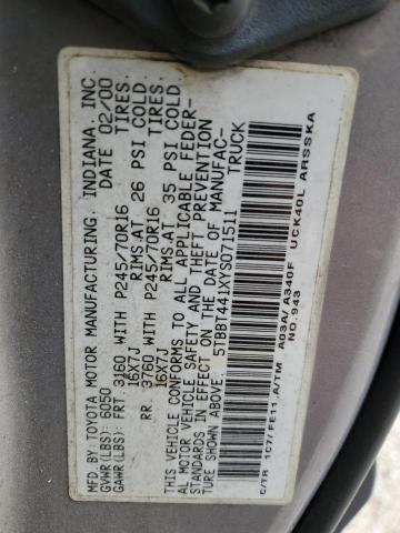 5TBBT441XYS071511 - 2000 TOYOTA TUNDRA ACCESS CAB თაფლისფერი ფოტო 13