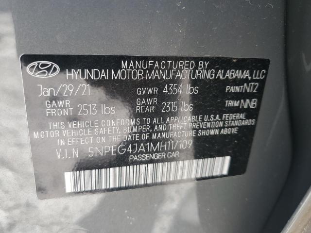 5NPEG4JA1MH117109 - 2021 HYUNDAI SONATA SE GRAY photo 12