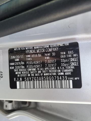 5XYZG3AB5BG079439 - 2011 HYUNDAI SANTA FE GLS SILVER photo 13