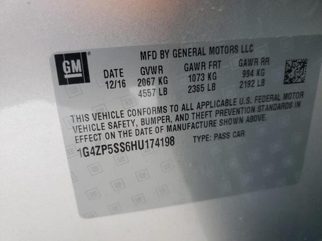 1G4ZP5SS6HU174198 - 2017 BUICK LACROSSE ESSENCE SILVER photo 12