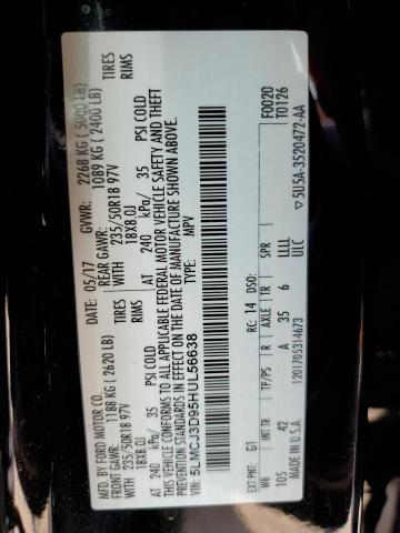 5LMCJ3D95HUL56638 - 2017 LINCOLN MKC RESERVE შავი ფოტო 13